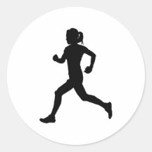 Stride in Grace: Female Marathon Runner Silhouette