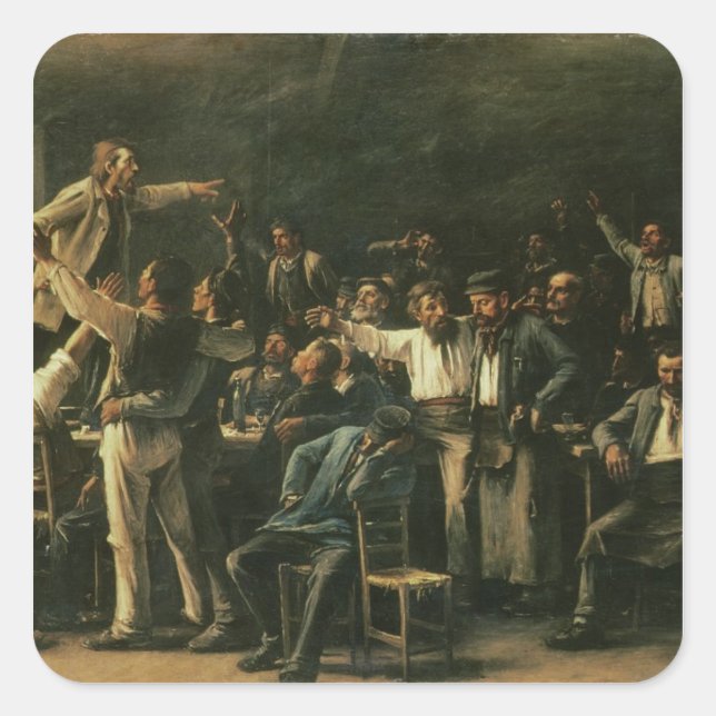 Strike, 1895 square sticker (Front)