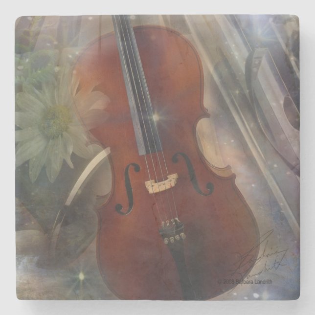 Strike a Chord with this Beautiful Musical Design Stone Coaster (Front)
