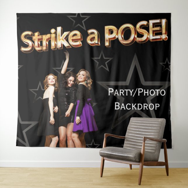 Strike a Pose Party 90s Shot Starry Backdrop Tapestry (In Situ (Horizontal))