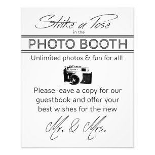 Strike a Pose Photo booth Sign