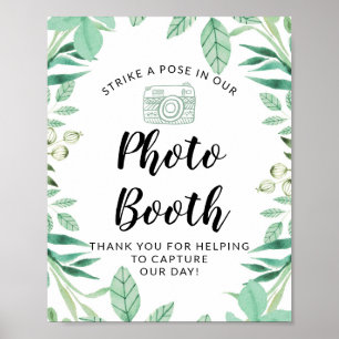 Strike a Pose Photo Booth Wedding Reception Sign