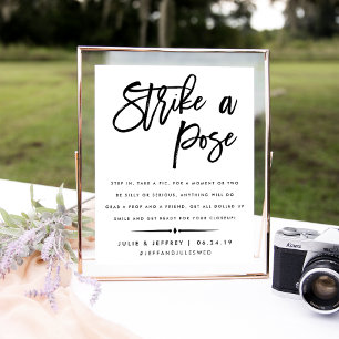 Strike a Pose   Wedding Photo Booth Poster
