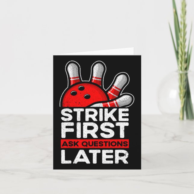 Strike - Bowler Bowling Ball Funny Bowling  Card (Front)