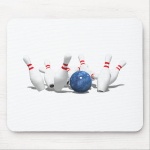 Strike!  Bowling Ball & Pins: Mouse Mat