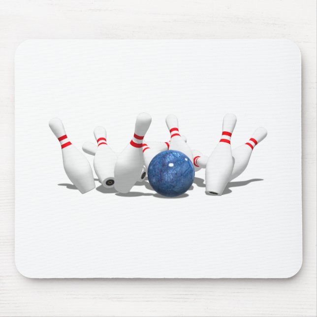 Strike!  Bowling Ball & Pins: Mouse Mat (Front)