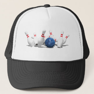 Strike!  Bowling Ball & Pins: Trucker Hat