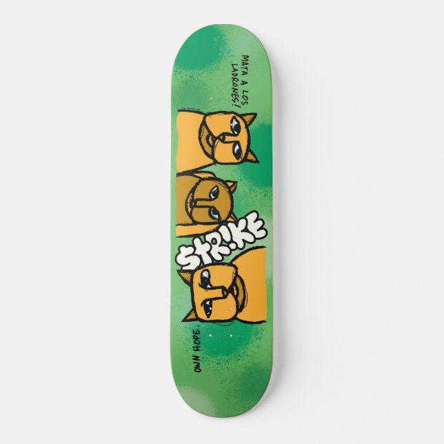 Strike "Cats" Deck Skateboard (Front)