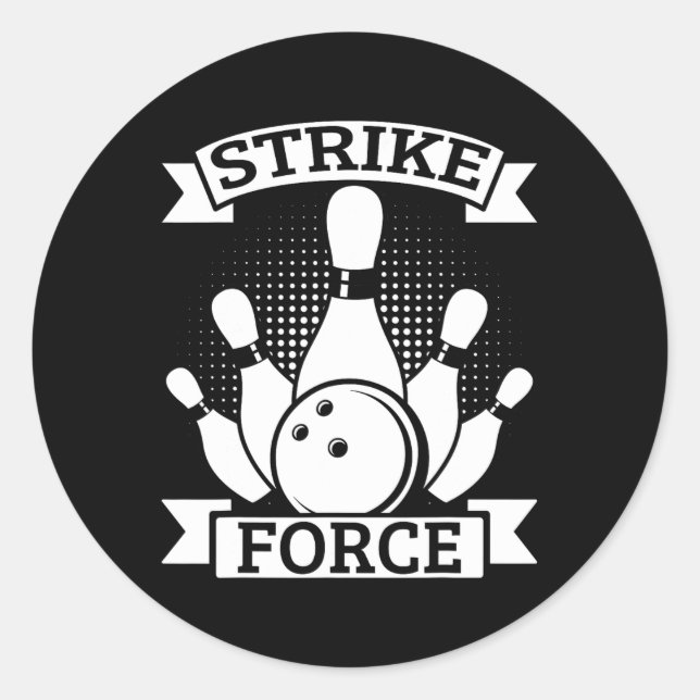 Strike Force Bowling Excellence  Classic Round Sticker (Front)