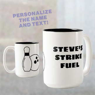 Strike Fuel Personalised Bowling Two-Tone Coffee Mug