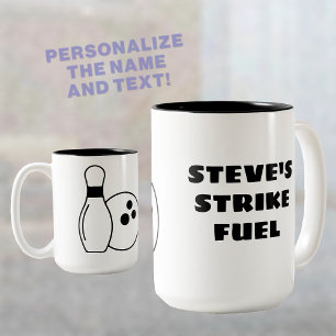 Strike Fuel Personalized Bowling Two-Tone Coffee Mug