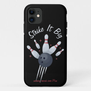 Strike it Big - Bowling Ball Smashing Into Pins iPhone 11 Case