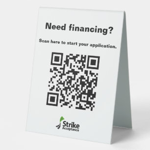 Strike Kiosk - Table Tent Sign