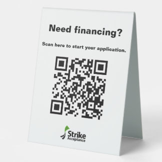 Strike Kiosk - Table Tent Sign