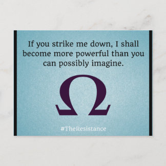Strike me down postcard