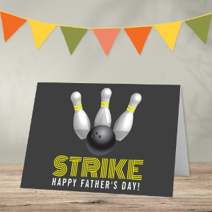 Strike! Modern Bowling Happy Father's Day Card