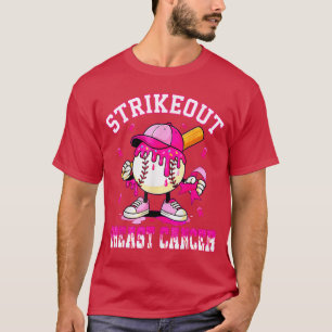 Strike Out Breast Cancer Awareness Baseball Drip P T-Shirt