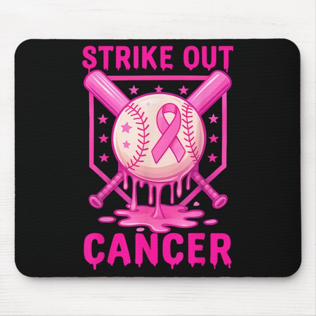 Strike Out Breast Cancer Awareness Baseball Fight  Mouse Mat (Front)
