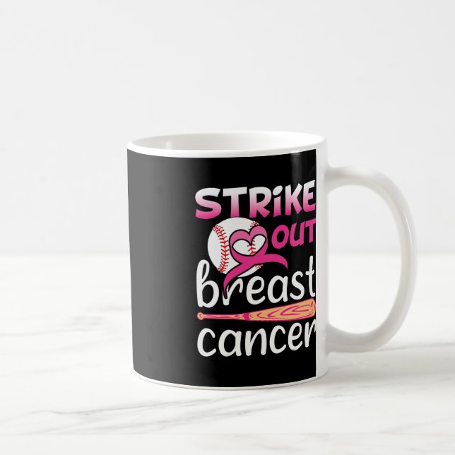 Strike Out Breast Cancer Awareness Baseball Softba Coffee Mug (Right)