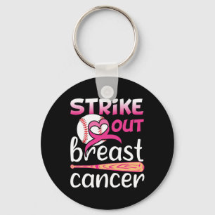 Strike Out Breast Cancer Awareness Baseball Softba Key Ring