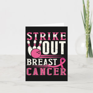 Strike Out Breast Cancer Awareness Bowling Strike  Card
