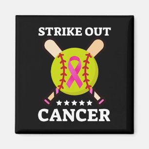 Strike Out Breast Cancer Awareness Day Pink Ribbon Magnet