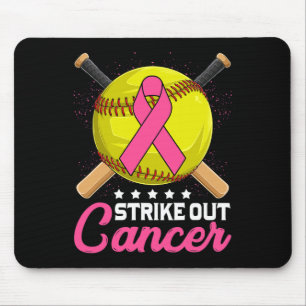 Strike Out Breast Cancer Awareness Day Pink Ribbon Mouse Mat