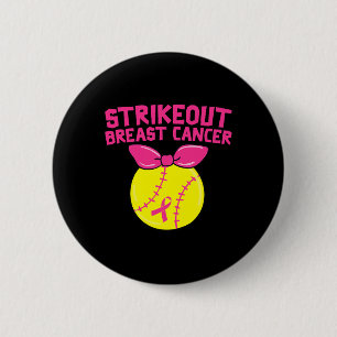 Strike Out Breast Cancer Awareness Softball Fighte 6 Cm Round Badge