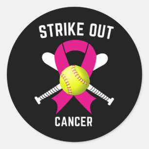 Strike Out Breast Cancer Awareness Softball Fighte Classic Round Sticker