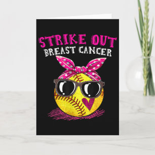 Strike Out Breast Cancer Awareness Softll Fighters Card