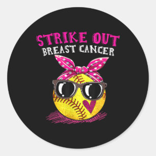 Strike Out Breast Cancer Awareness Softll Fighters Classic Round Sticker