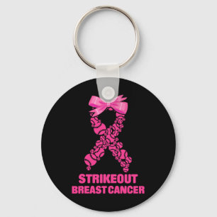 Strike Out Breast Cancer Awareness Softll Fighters Key Ring
