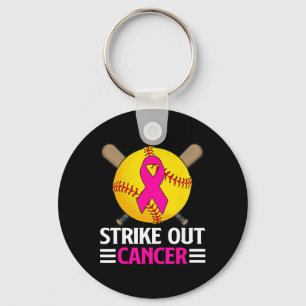 Strike Out Breast Cancer Awareness Softll Pink Wom Key Ring
