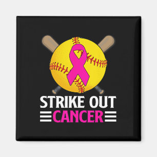 Strike Out Breast Cancer Awareness Softll Pink Wom Magnet