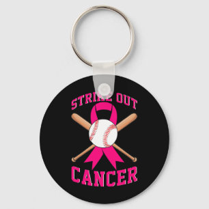 Strike Out Breast Cancer Baseball Fight Awareness  Key Ring