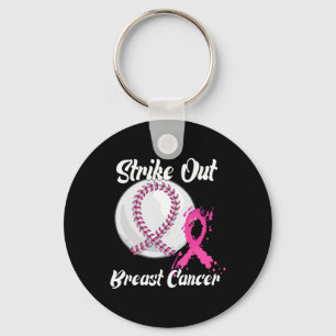Strike Out Breast Cancer Baseball Fight Awareness  Key Ring