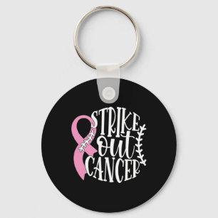 Strike Out Breast Cancer Baseball Fight Awareness  Key Ring