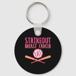 Strike Out Breast Cancer Baseball Fight Awareness  Key Ring