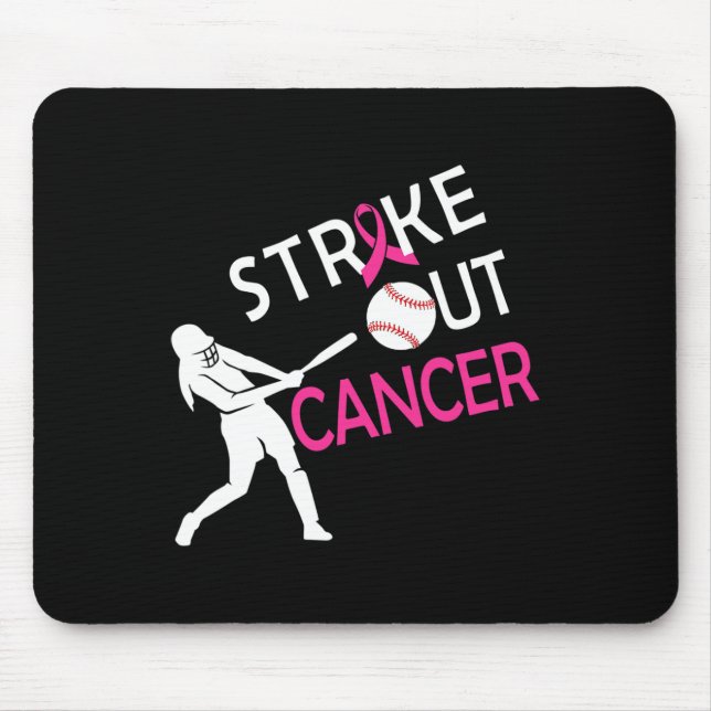 Strike Out Breast Cancer Baseball Fight Awareness  Mouse Mat (Front)