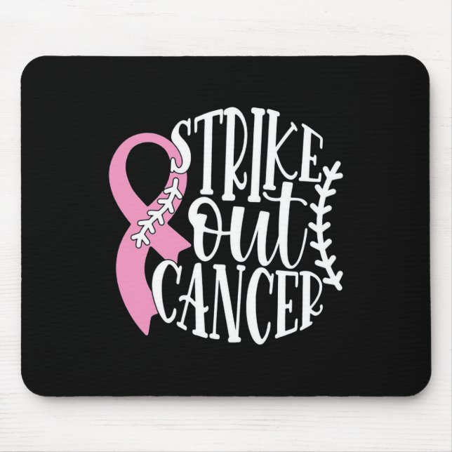 Strike Out Breast Cancer Baseball Fight Awareness  Mouse Mat (Front)