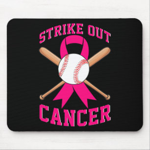 Strike Out Breast Cancer Baseball Fight Awareness Mouse Mat