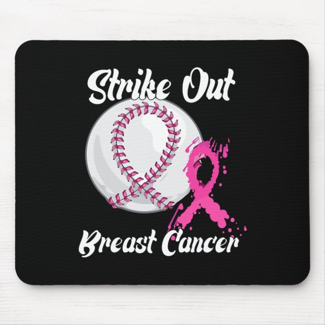 Strike Out Breast Cancer Baseball Fight Awareness  Mouse Mat (Front)