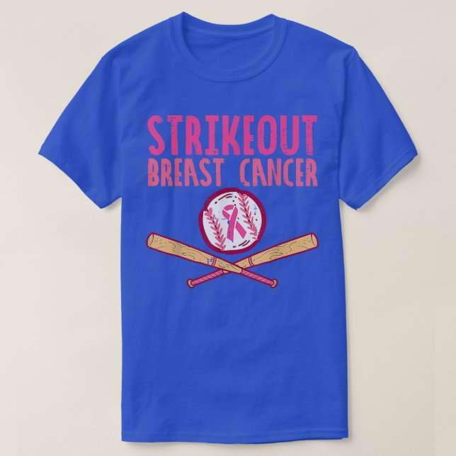 Strike Out Breast Cancer Baseball Fight Awareness  T-Shirt (Design Front)