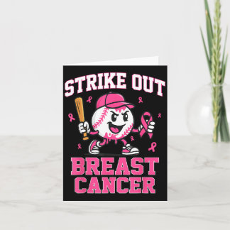 Strike Out Breast Cancer Baseball Ice Cream Drip Card