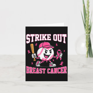 Strike Out Breast Cancer Baseball Ice Cream Drip Card
