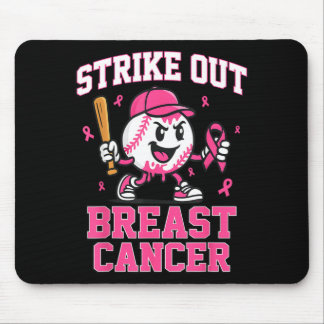 Strike Out Breast Cancer Baseball Ice Cream Drip Mouse Mat