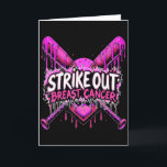 Strike Out Breast Cancer Baseball Softball Drip Ho Card<br><div class="desc">Strike Out Breast Cancer Baseball Softball Drip Home Plate</div>