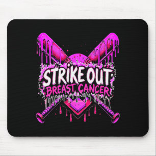 Strike Out Breast Cancer Baseball Softball Drip Ho Mouse Mat