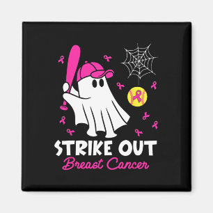Strike Out Breast Cancer Ghost Softll Funny Breast Magnet