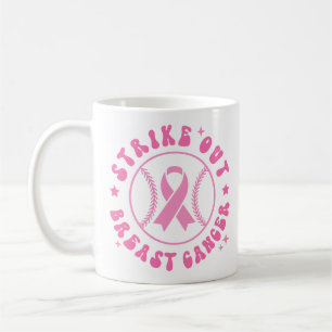 Strike Out Breast Cancer Pink Ribbon Awareness Coffee Mug